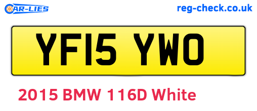 YF15YWO are the vehicle registration plates.