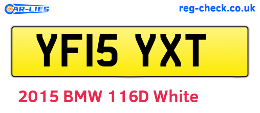 YF15YXT are the vehicle registration plates.