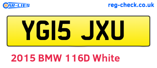 YG15JXU are the vehicle registration plates.
