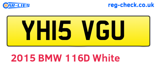 YH15VGU are the vehicle registration plates.