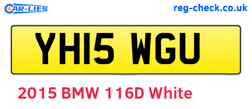 YH15WGU are the vehicle registration plates.