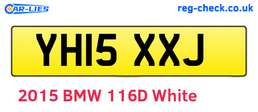 YH15XXJ are the vehicle registration plates.