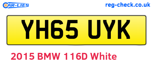YH65UYK are the vehicle registration plates.