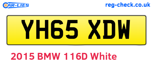 YH65XDW are the vehicle registration plates.