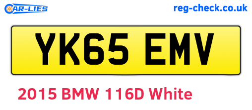 YK65EMV are the vehicle registration plates.