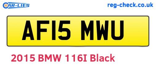 AF15MWU are the vehicle registration plates.