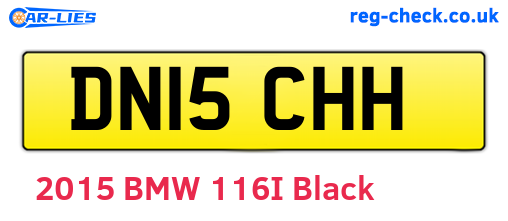 DN15CHH are the vehicle registration plates.