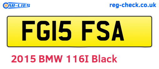 FG15FSA are the vehicle registration plates.