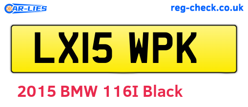 LX15WPK are the vehicle registration plates.
