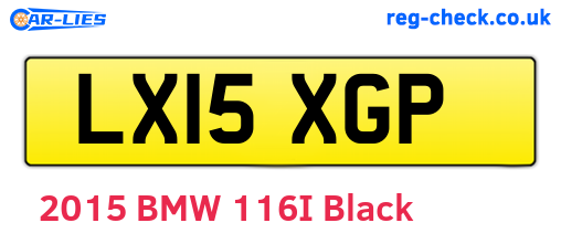 LX15XGP are the vehicle registration plates.