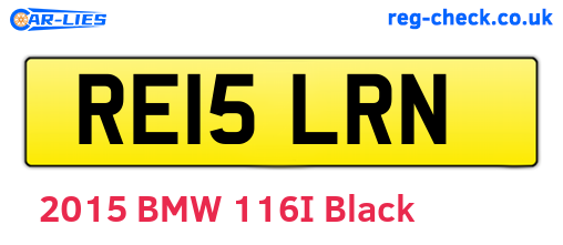 RE15LRN are the vehicle registration plates.