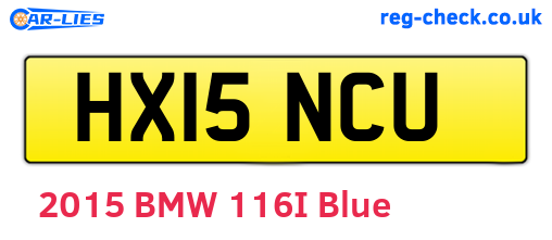 HX15NCU are the vehicle registration plates.
