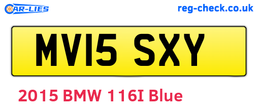 MV15SXY are the vehicle registration plates.