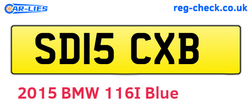 SD15CXB are the vehicle registration plates.