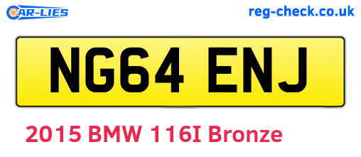 NG64ENJ are the vehicle registration plates.