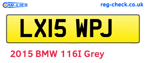 LX15WPJ are the vehicle registration plates.