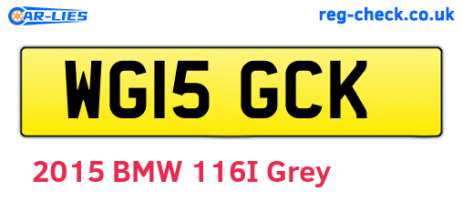 WG15GCK are the vehicle registration plates.