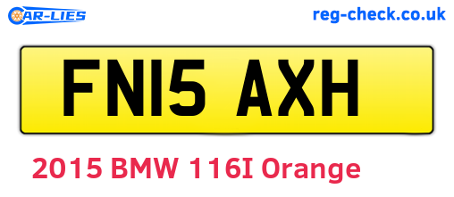 FN15AXH are the vehicle registration plates.