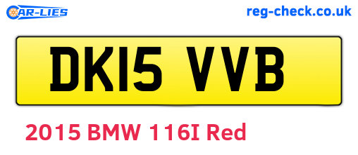 DK15VVB are the vehicle registration plates.