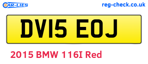 DV15EOJ are the vehicle registration plates.