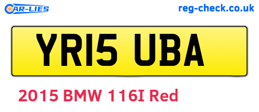 YR15UBA are the vehicle registration plates.