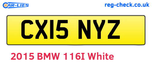 CX15NYZ are the vehicle registration plates.