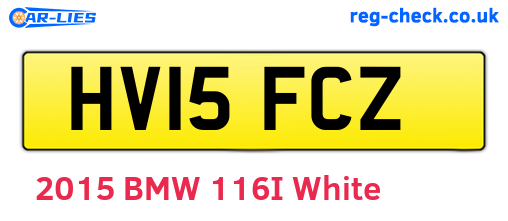 HV15FCZ are the vehicle registration plates.