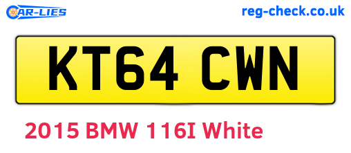 KT64CWN are the vehicle registration plates.