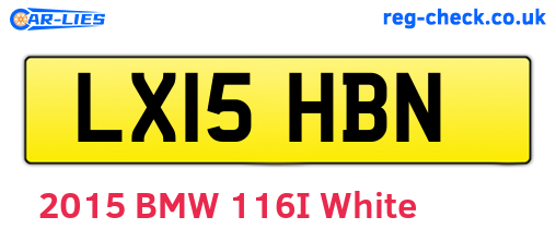 LX15HBN are the vehicle registration plates.