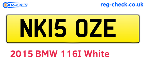 NK15OZE are the vehicle registration plates.