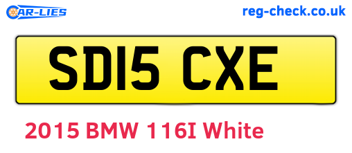 SD15CXE are the vehicle registration plates.
