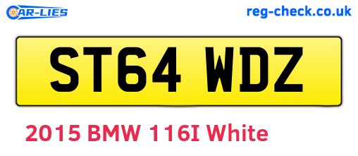 ST64WDZ are the vehicle registration plates.
