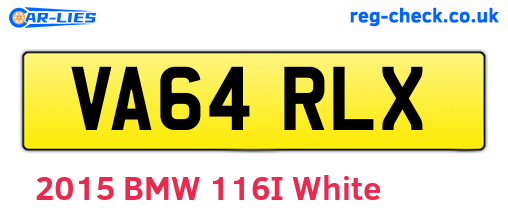 VA64RLX are the vehicle registration plates.
