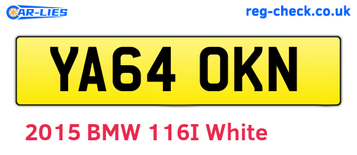 YA64OKN are the vehicle registration plates.