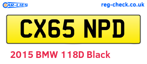 CX65NPD are the vehicle registration plates.