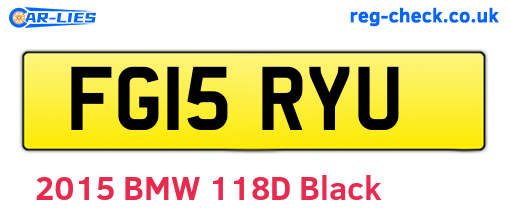 FG15RYU are the vehicle registration plates.