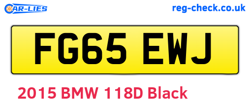 FG65EWJ are the vehicle registration plates.