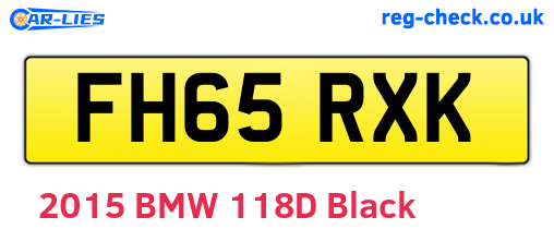FH65RXK are the vehicle registration plates.