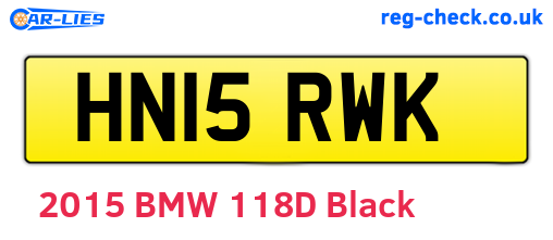 HN15RWK are the vehicle registration plates.