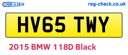 HV65TWY are the vehicle registration plates.