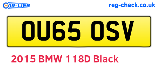 OU65OSV are the vehicle registration plates.