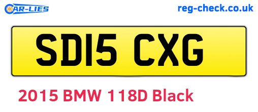 SD15CXG are the vehicle registration plates.