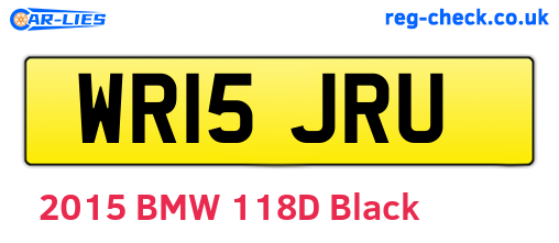 WR15JRU are the vehicle registration plates.
