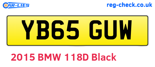 YB65GUW are the vehicle registration plates.