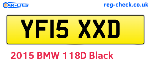 YF15XXD are the vehicle registration plates.