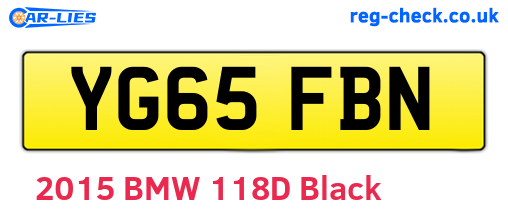 YG65FBN are the vehicle registration plates.
