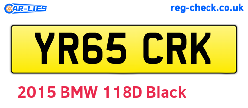 YR65CRK are the vehicle registration plates.