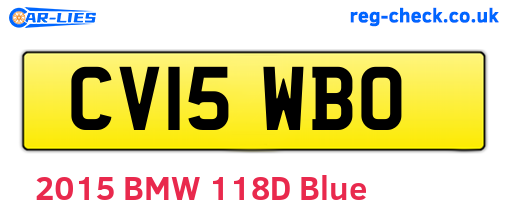 CV15WBO are the vehicle registration plates.