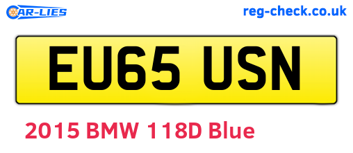 EU65USN are the vehicle registration plates.