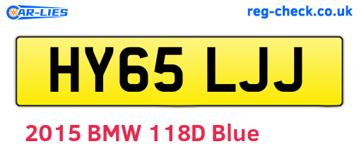 HY65LJJ are the vehicle registration plates.